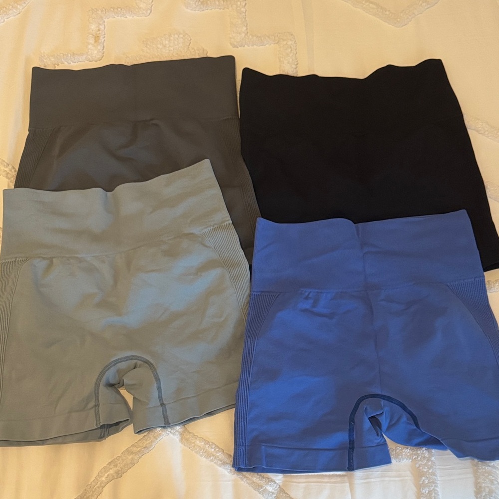 Women's High-Waisted Shorts - Black, Gray, Blue